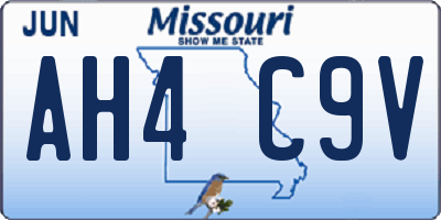 MO license plate AH4C9V