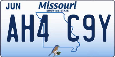 MO license plate AH4C9Y