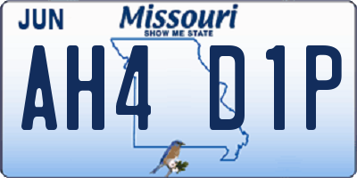 MO license plate AH4D1P