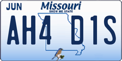 MO license plate AH4D1S