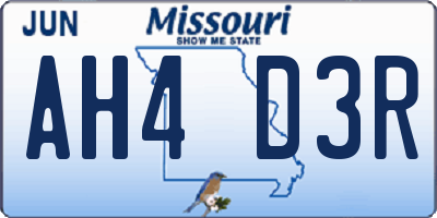 MO license plate AH4D3R