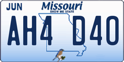 MO license plate AH4D4O