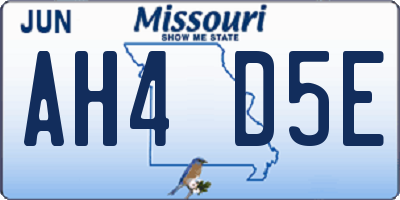 MO license plate AH4D5E