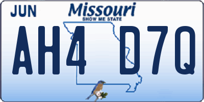 MO license plate AH4D7Q