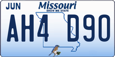 MO license plate AH4D9O