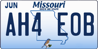 MO license plate AH4E0B
