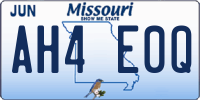 MO license plate AH4E0Q