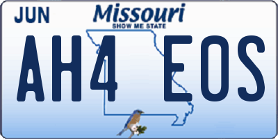 MO license plate AH4E0S