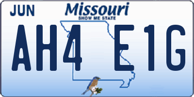 MO license plate AH4E1G