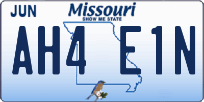 MO license plate AH4E1N
