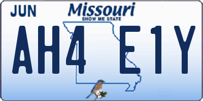 MO license plate AH4E1Y