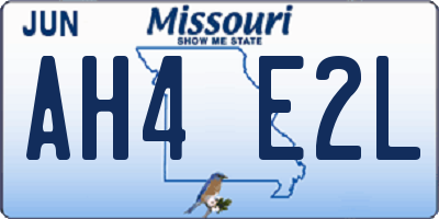 MO license plate AH4E2L