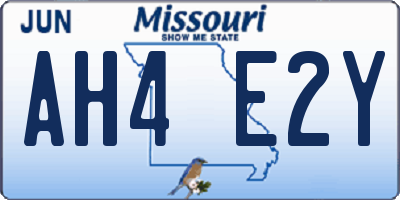 MO license plate AH4E2Y