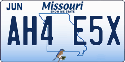 MO license plate AH4E5X