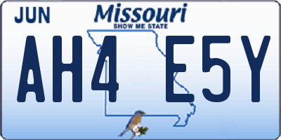 MO license plate AH4E5Y