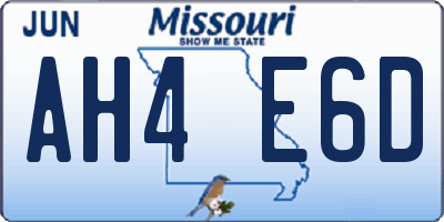 MO license plate AH4E6D
