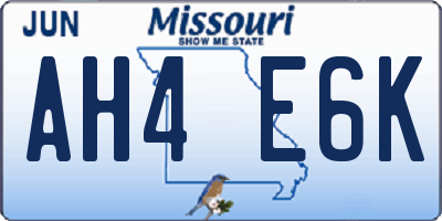 MO license plate AH4E6K