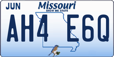 MO license plate AH4E6Q