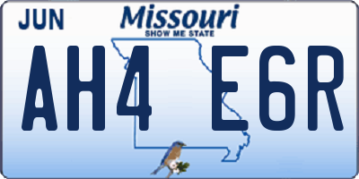 MO license plate AH4E6R