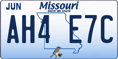 MO license plate AH4E7C