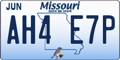 MO license plate AH4E7P
