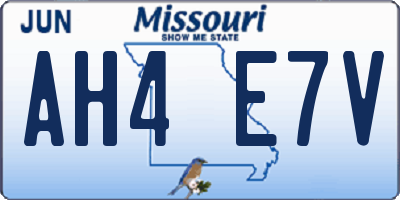 MO license plate AH4E7V