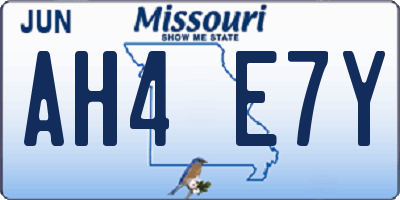 MO license plate AH4E7Y