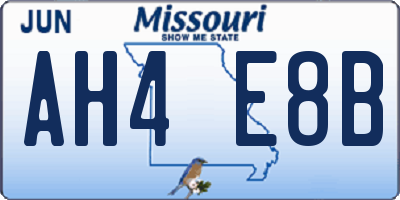 MO license plate AH4E8B