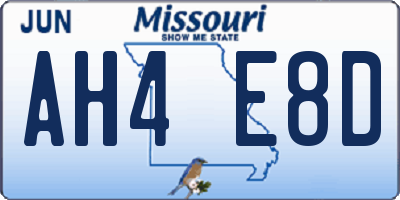 MO license plate AH4E8D