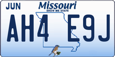 MO license plate AH4E9J