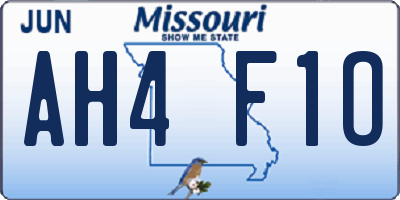 MO license plate AH4F1O