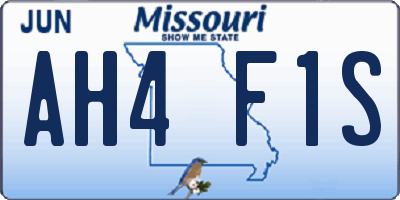 MO license plate AH4F1S