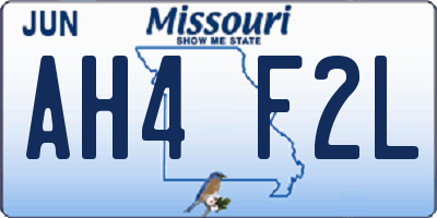 MO license plate AH4F2L