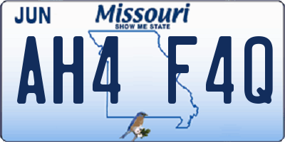 MO license plate AH4F4Q