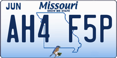 MO license plate AH4F5P