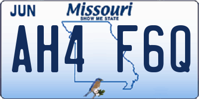 MO license plate AH4F6Q