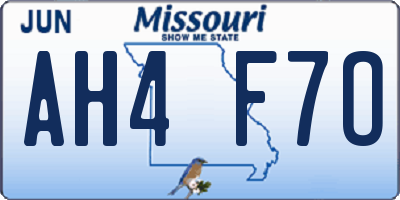 MO license plate AH4F7O
