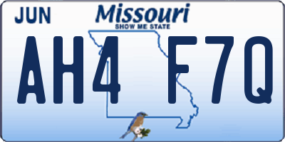 MO license plate AH4F7Q