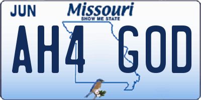 MO license plate AH4G0D