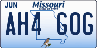 MO license plate AH4G0G