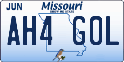 MO license plate AH4G0L