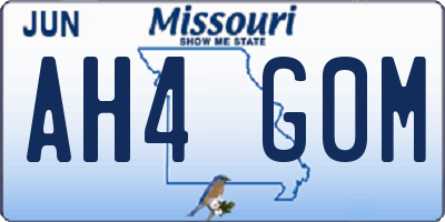 MO license plate AH4G0M