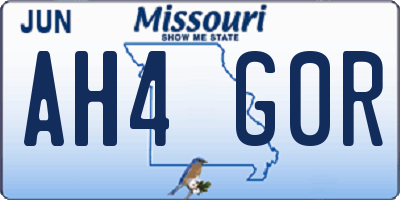 MO license plate AH4G0R