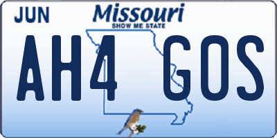 MO license plate AH4G0S