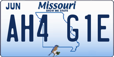 MO license plate AH4G1E