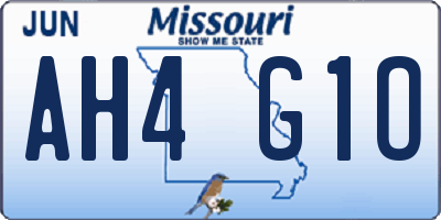 MO license plate AH4G1O