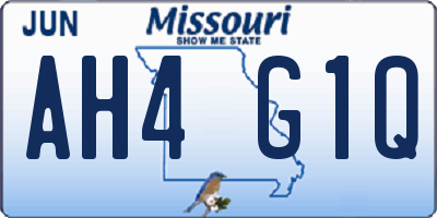 MO license plate AH4G1Q