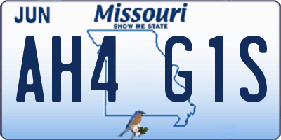 MO license plate AH4G1S