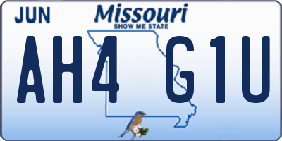 MO license plate AH4G1U