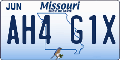 MO license plate AH4G1X